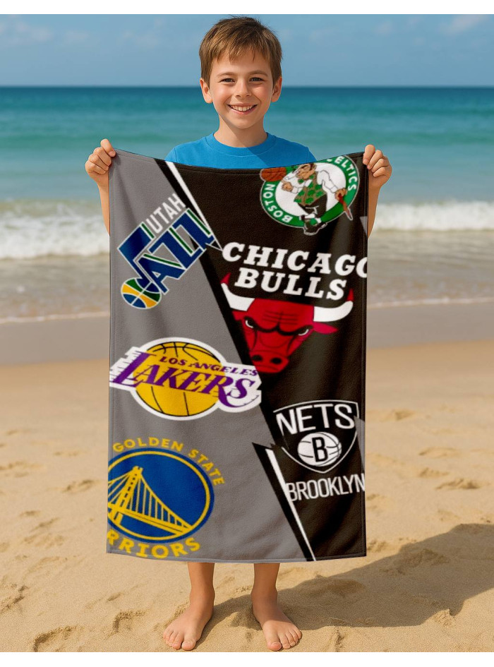 DUŻY RĘCZNIK PLAŻOWY 70x140 LAKERS NBA CHICAGO BULLS NETS KOSZYKÓWKA