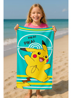 RĘCZNIK PLAŻOWY 70x140 POKEMON PIKACHU PIKA PIKA