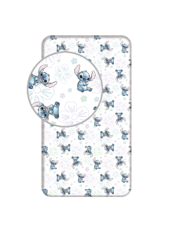 PRZEŚCIERADŁO Z GUMKA 90x200 LILO I STITCH BIAŁE LS_64