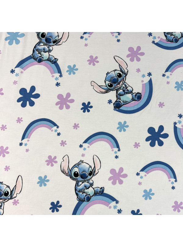 PRZEŚCIERADŁO Z GUMKA 90x200 LILO I STITCH TĘCZA LS_65