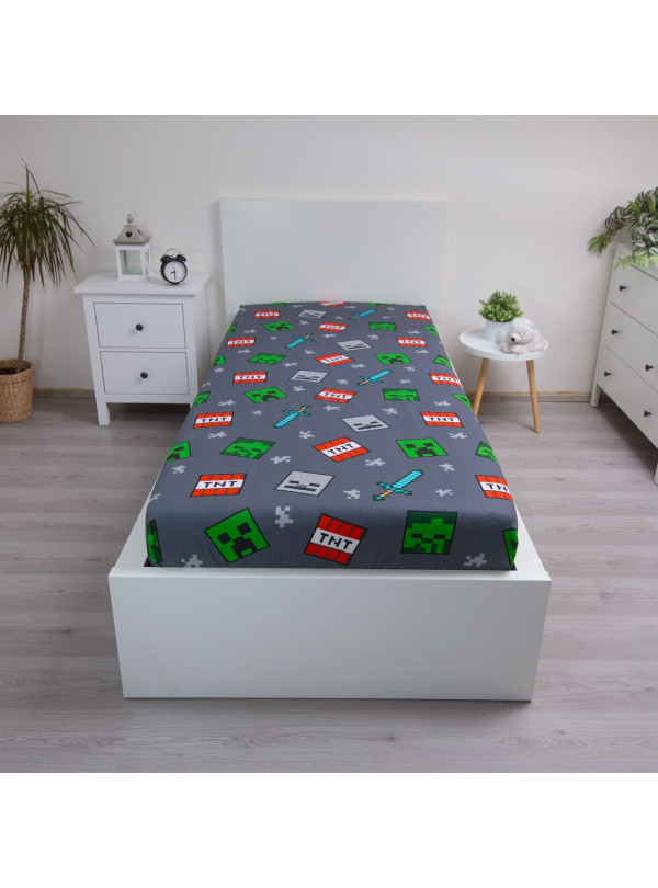 PRZEŚCIERADŁO Z GUMKA 90x200 MINECRAFT CREEPER MNC_112