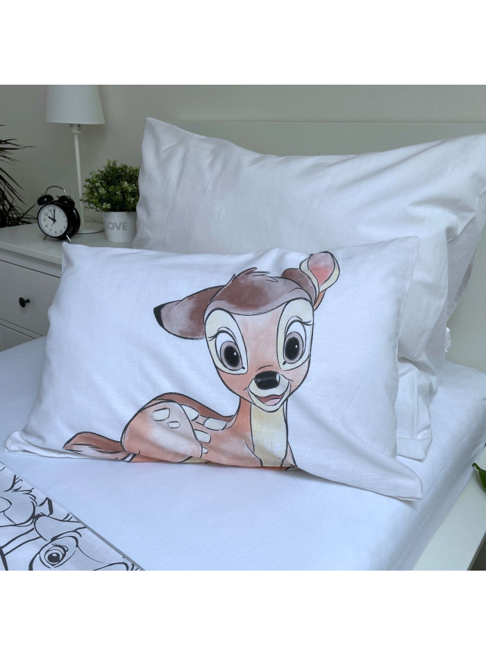 POŚCIEL DO ŁÓŻECZKA 100x135 JELONEK BAMBI W PASY