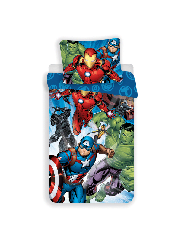 POŚCIEL 140x200 AVENGERS IRON MAN HULK THOR KAPITAN AMERYKA CZARNA PANTERA