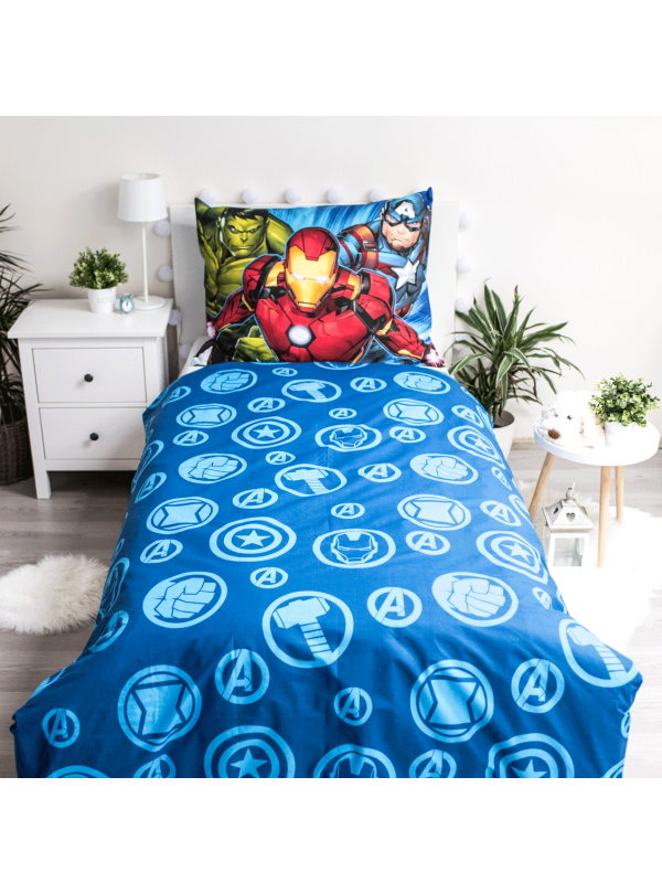 POŚCIEL 140x200 AVENGERS IRON MAN HULK THOR KAPITAN AMERYKA CZARNA PANTERA