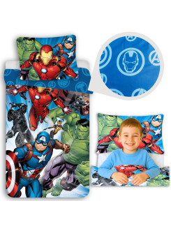 POŚCIEL 140x200 AVENGERS IRON MAN HULK THOR KAPITAN AMERYKA CZARNA PANTERA
