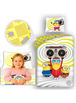 KOMPLET POŚCIELI 140x200 GRU I MINIONKI DISCO