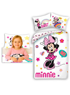 KOMPLET POŚCIELI 140x200 MYSZKA MINNIE MOUSE BIAŁA