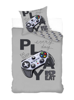 POŚCIEL MŁODZIEŻOWA 140x200 DLA GRACZA PAD SZARA NB1421 2