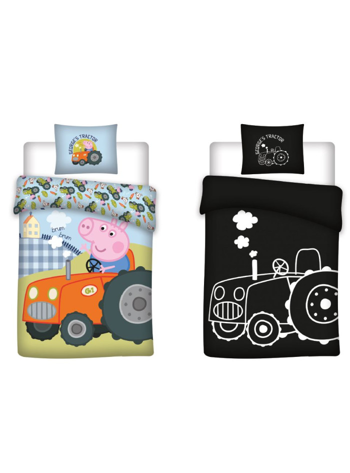 POŚCIEL 140x200 ŚWIECĄCA W CIEMNOŚCI ŚWINKA PEPPA PGLOW-036