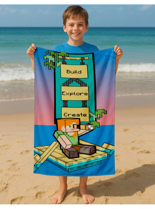 RĘCZNIK KĄPIELOWY PLAŻOWY 70x140 MINECRAFT ALEX STEVE MNC_14