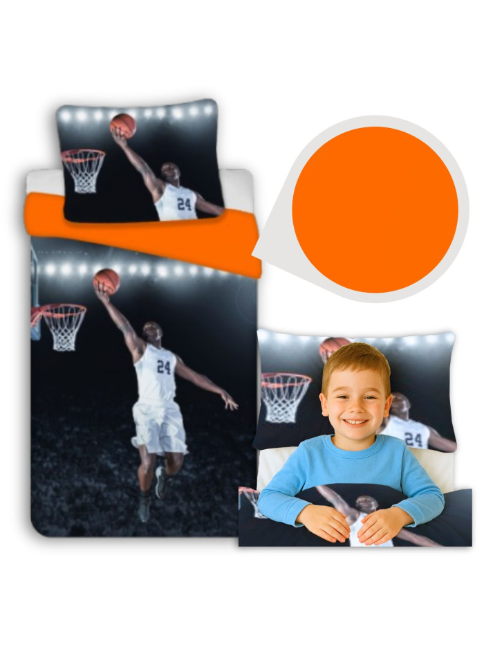 POŚCIEL MŁODZIEŻOWA 140x200 KOSZYKÓWKA NB-2311