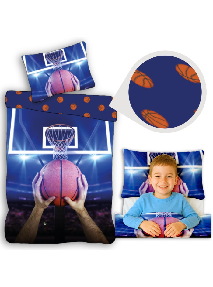 POŚCIEL MŁODZIEŻOWA 140x200 KOSZYKÓWKA NB-2419