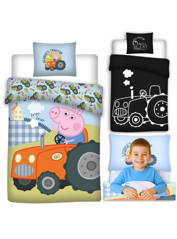 POŚCIEL 140x200 ŚWIECĄCA W CIEMNOŚCI ŚWINKA PEPPA PGLOW-036