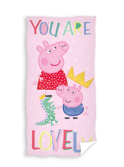 RĘCZNIK KĄPIELOWY PLAŻOWY 70x140 ŚWINKA PEPPA RÓŻÓWY
