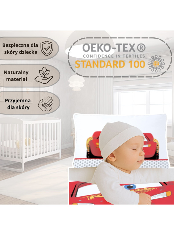 POŚCIEL DO ŁÓŻECZKA 100x135 cm AUTA ZYGZAK MC QUEEN CARS 3390