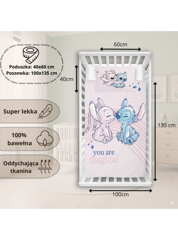 POŚCIEL DO ŁÓŻECZKA 100x135 cm LILO I STITCH LS-6021