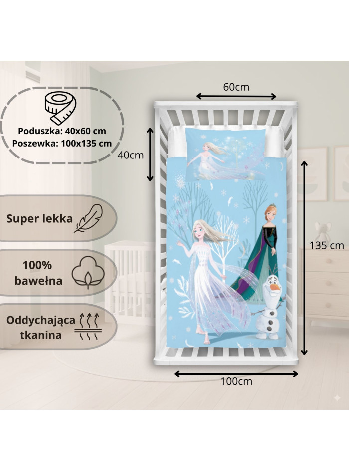 POŚCIEL DO ŁÓŻECZKA 100x135 cm FROZEN ELSA 1920 POŚCIEL DO ŁÓŻECZKA 100x135 cm FROZEN ELSA 1920