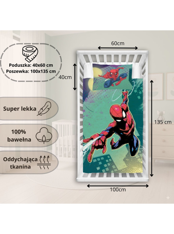 POŚCIEL DO ŁÓŻECZKA 100x135 cm SPIDERMAN SPD-1926