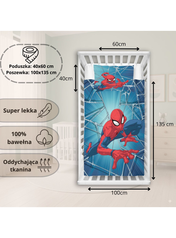 POŚCIEL DO ŁÓŻECZKA 100x135 cm SPIDERMAN SPD-1928