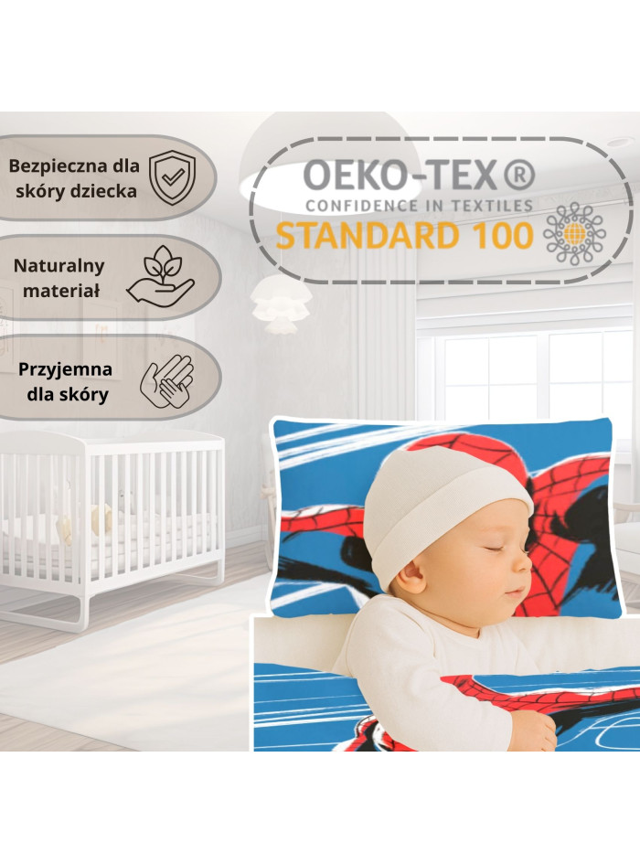 POŚCIEL DO ŁÓŻECZKA 100x135 cm SPIDERMAN ŚWIECĄCA W CIEMNOŚCI SPD-1053