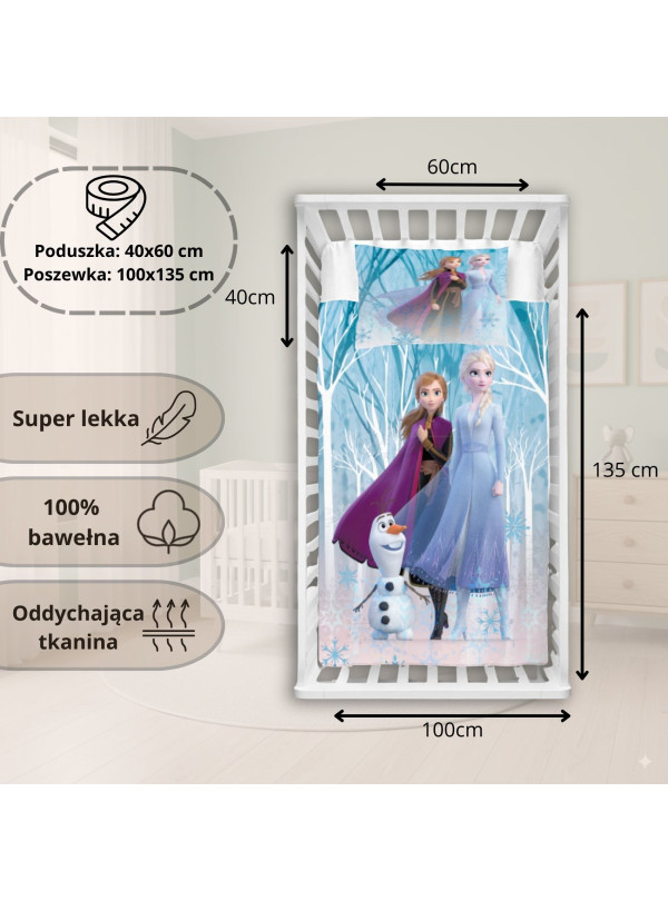 POŚCIEL DO ŁÓŻECZKA 100x135 cm FROZEN ELSA 4899