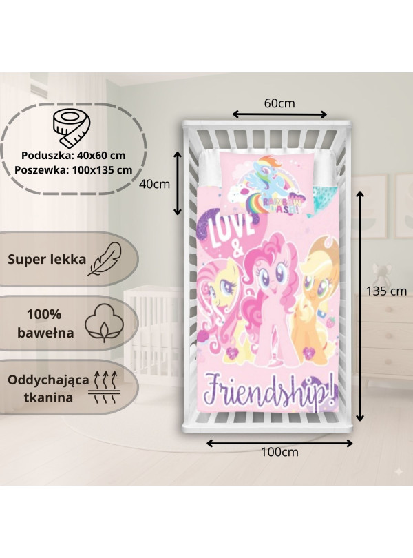 POŚCIEL DO ŁÓŻECZKA 100x135 MY LITTLE PONY 1005