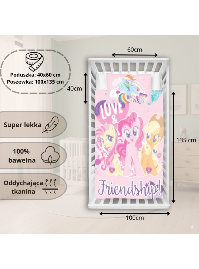 POŚCIEL DO ŁÓŻECZKA 100x135 MY LITTLE PONY 1005 POŚCIEL DO ŁÓŻECZKA 100x135 MY LITTLE PONY 1005