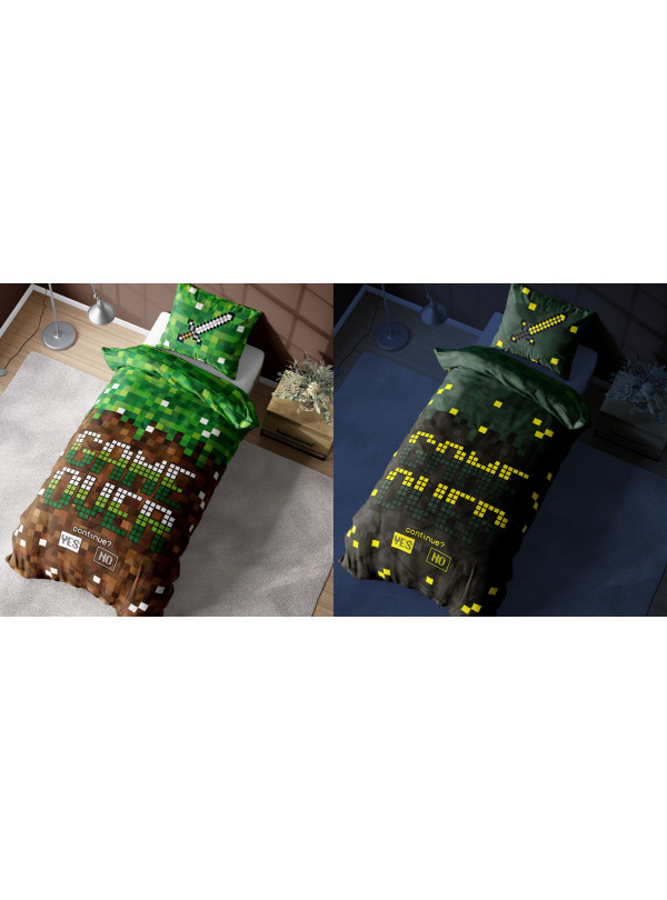 POŚCIEL 140x200 ŚWIECĄCA W CIEMNOŚCI DLA GRACZA