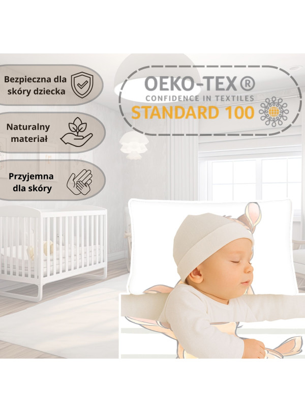 POŚCIEL DO ŁÓŻECZKA 100x135 JELONEK BAMBI W PASY