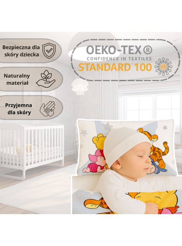 POŚCIEL DO ŁÓŻECZKA 100x135 cm KUBUŚ PUCHATEK BIAŁA WTP-02