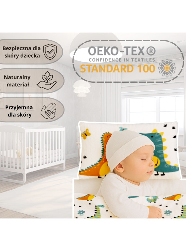 POŚCIEL DO ŁÓŻECZKA 100x135 KOLOROWE DINOZAURY DINO_03