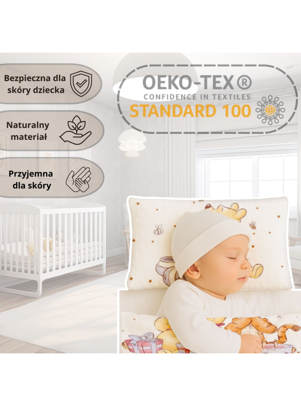 POŚCIEL DO ŁÓŻECZKA 100x135 cm KUBUŚ PUCHATEK BIAŁA WTP-04