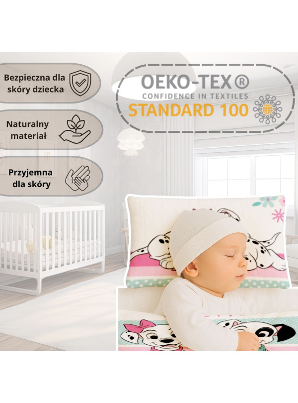 POŚCIEL DO ŁÓŻECZKA 100x135 101 DALMATYŃCZYKÓW DISNEY