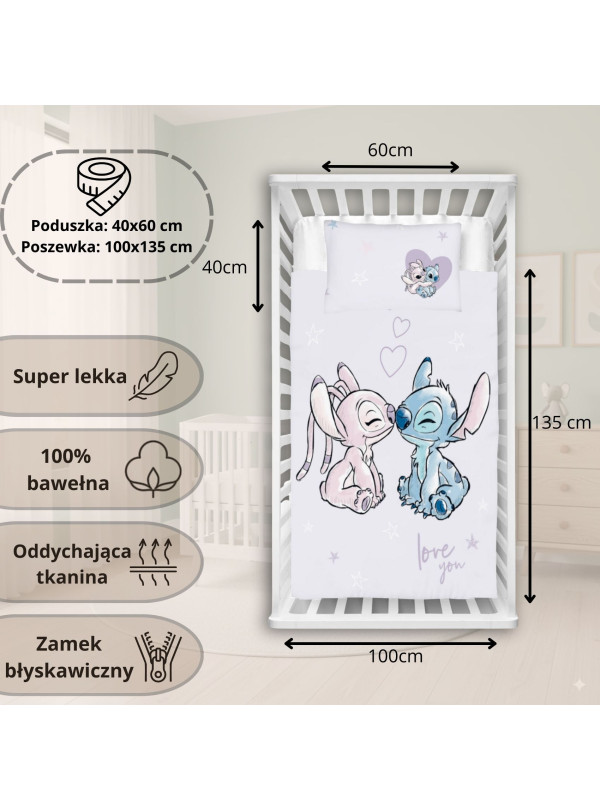 POŚCIEL DO ŁÓŻECZKA 100x135 LILO I STITCH