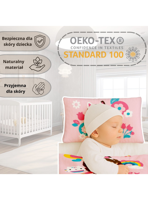 POŚCIEL DO ŁÓŻECZKA 100x135 KOCI DOMEK GABI RÓŻOWA HEY GABBY