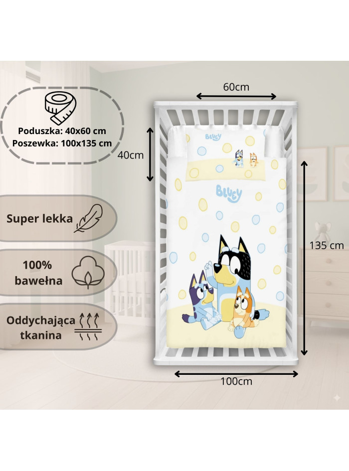 POŚCIEL DO ŁÓŻECZKA 100x135 BLUEY BINGO POŚCIEL DO ŁÓŻECZKA 100x135 BLUEY BINGO