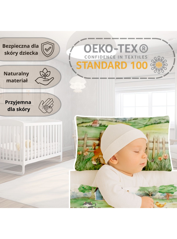 POŚCIEL DO ŁÓŻECZKA 90x120 WIEŚ FARMA NIEBIESKA 5140_B