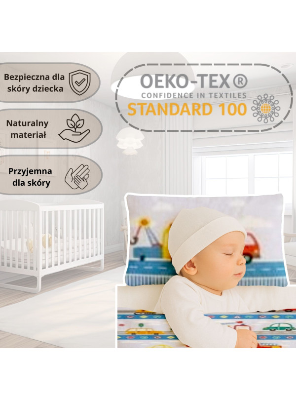 POŚCIEL DO ŁÓŻECZKA 100x135 NIEBIESKA AUTA 5139_A