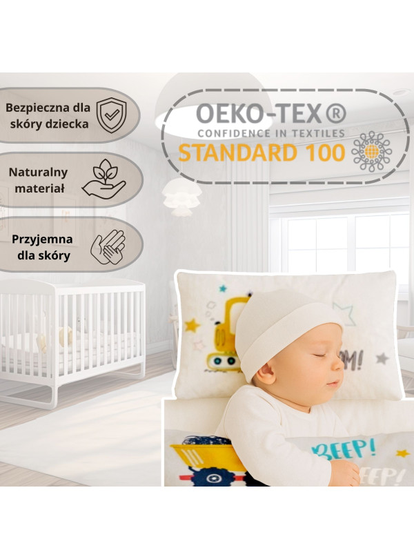 POŚCIEL DO ŁÓŻECZKA 100x135 SZARA CIĘŻARÓWKI 5134_B