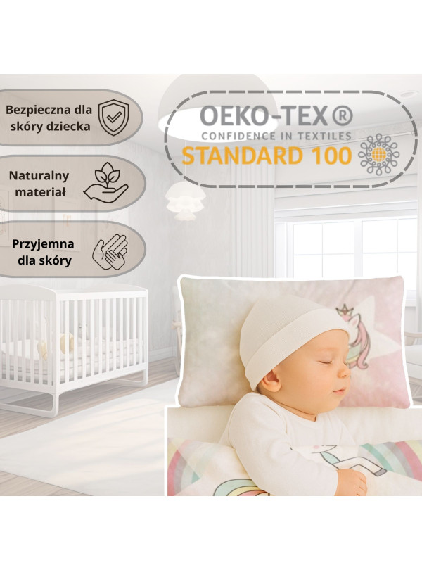 POŚCIEL DO ŁÓŻECZKA 100x135 JEDNOROŻEC TĘCZA 5133_B