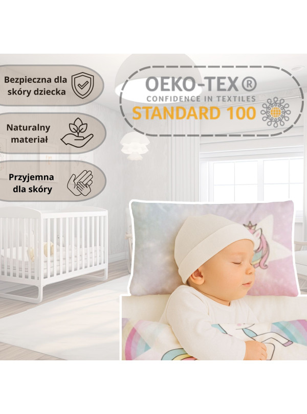 POŚCIEL DO ŁÓŻECZKA 90x120 JEDNOROŻEC RÓŻOWY 5133_A