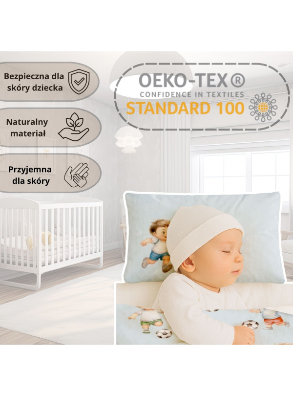 POŚCIEL DO ŁÓŻECZKA 90x120 NIEBIESKA PIŁKA NOŻNA 5142_A