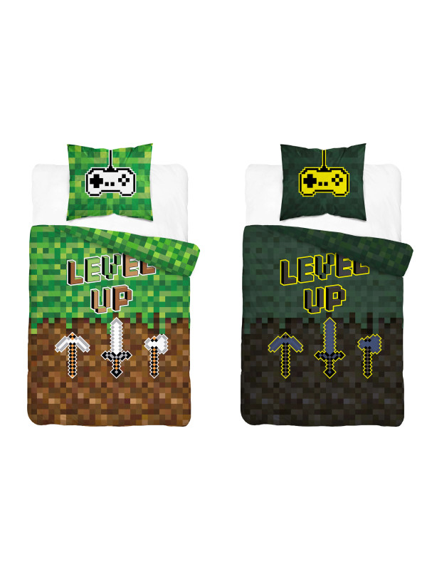 POŚCIEL 140x200 ŚWIECĄCA W CIEMNOŚCI LEVEL UP