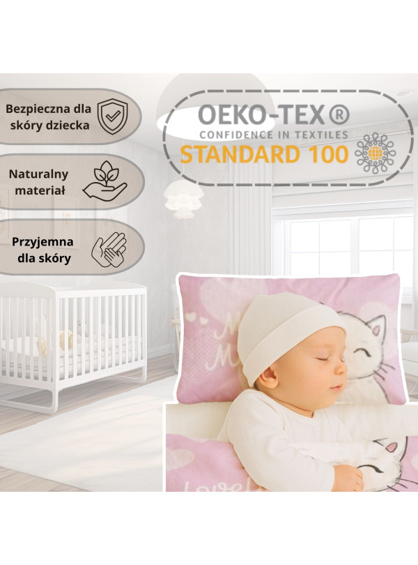 POŚCIEL DO ŁÓŻECZKA 90x120 KOTKA 3158_D