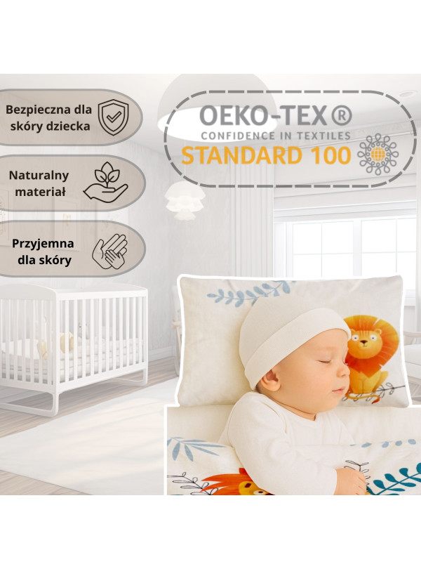 POŚCIEL DO ŁÓŻECZKA 90x120 LEW ŻYRAFA 4491_A
