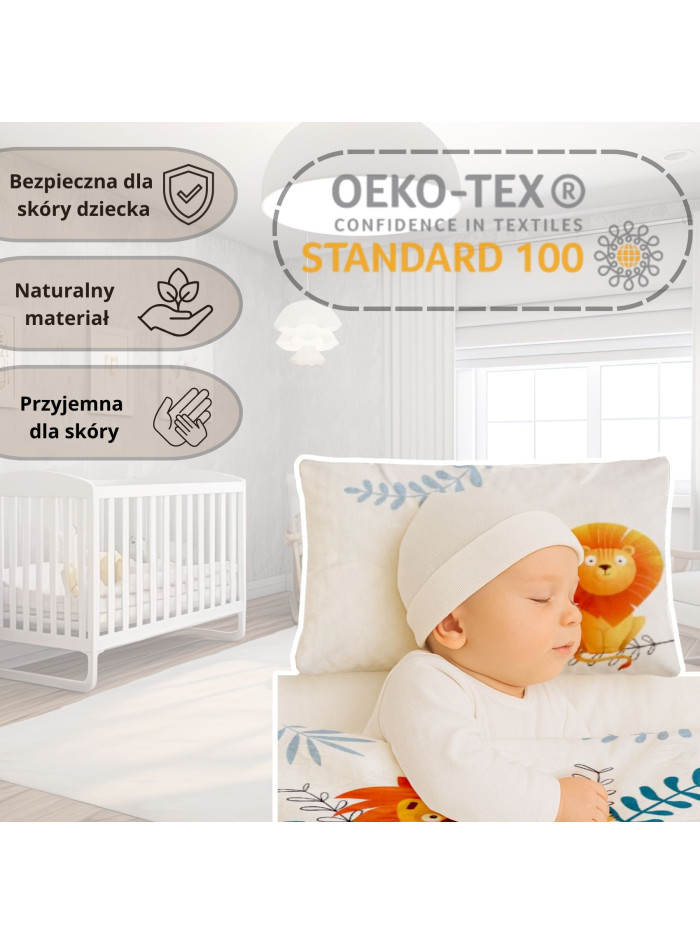 POŚCIEL DO ŁÓŻECZKA 90x120 LEW ŻYRAFA 4491_A