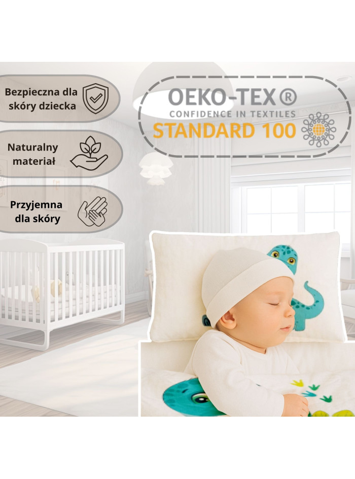 POŚCIEL DO ŁÓŻECZKA 90x120 DINOZAUR 4285_B