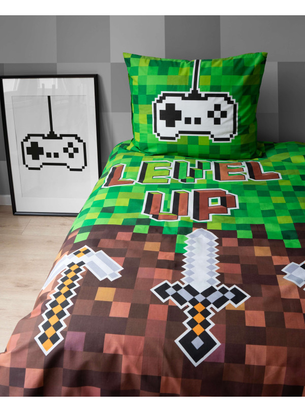 POŚCIEL 140x200 ŚWIECĄCA W CIEMNOŚCI LEVEL UP