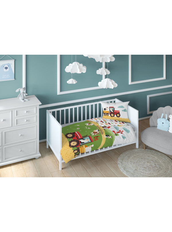 POŚCIEL DO ŁÓŻECZKA 90x120 FARMA OWIECZKI 5513_A