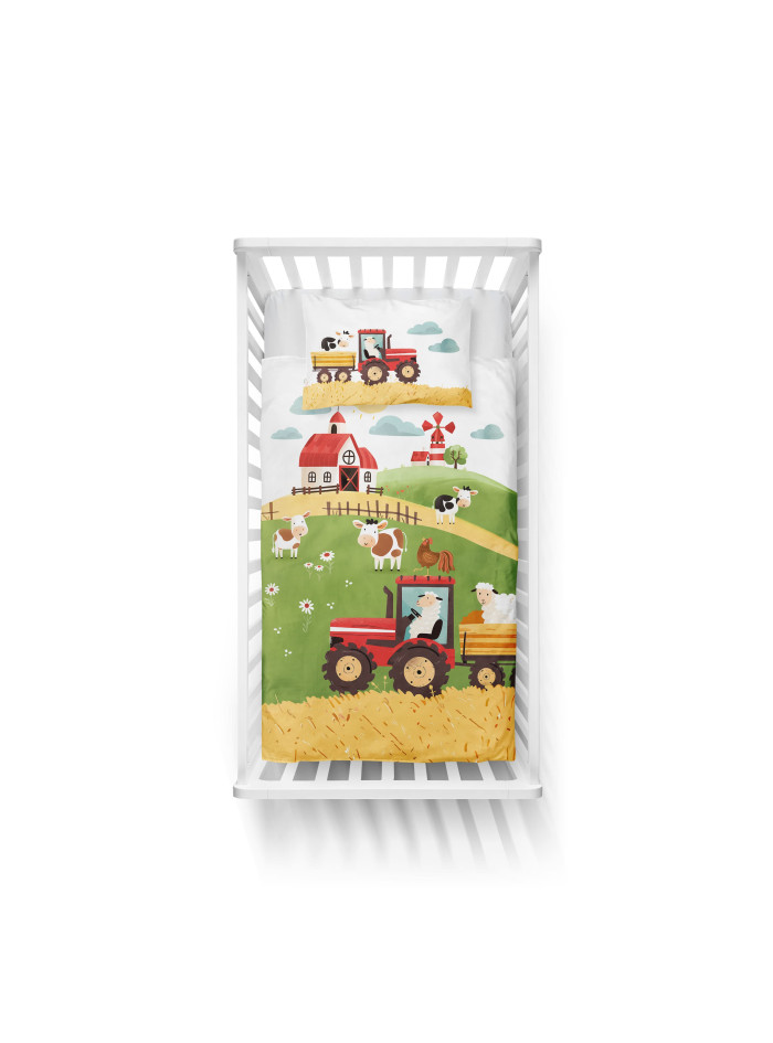POŚCIEL DO ŁÓŻECZKA 90x120 FARMA OWIECZKI 5513_A